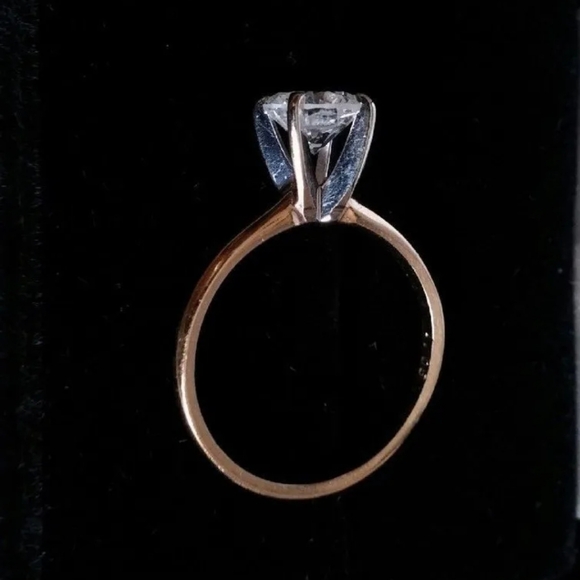 14k yellow gold 1.05ct round diamond set in 4 prong white gold  solitaire ring - Picture 10 of 16